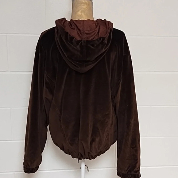 CS Signature Brown Velvet Reversible Hoodie Jacket Large - Picture 2 of 16